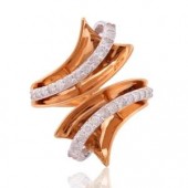 Designer Ring with Certified Diamonds in 18k Yellow Gold - LR1603P
